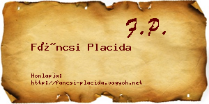 Fáncsi Placida névjegykártya